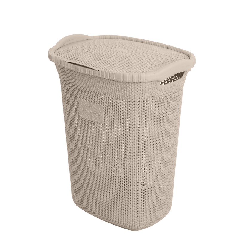 Porta biancheria in plastica Tortora capienza 65 Lt per la Lavanderia Porta Biancheria Tortora in Plastica 65 litri ideale per la Lavanderia