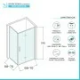 Box doccia angolare a soffietto 70x70 in vetro temperato trasparente con profili nero opaco Neos scheda tecnica