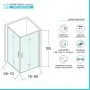 Box doccia angolare 70x80 in vetro temperato trasparente doppio soffietto con profili cromo Neos