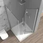 Box doccia angolare a soffietto 70x90 in vetro temperato trasparente con profili cromo Neos