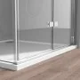 Box doccia angolare a soffietto 80x80 in vetro temperato trasparente con profili cromo Neos