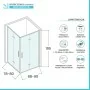 Box doccia angolare 90x80 in vetro temperato trasparente doppio soffietto con profili cromo Neos