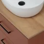Mobile bagno sospeso 80cm terracotta con due cassetti e specchio Brik