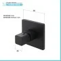 Set doccia soffione quadrato 30x30cm in acciaio inox braccio 30cm e miscelatore nero opaco Lotus