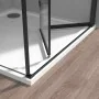 Box doccia angolare a soffietto 90x70 in vetro temperato trasparente con profili nero opaco Neos