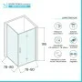 Box doccia angolare a soffietto 80x80 in vetro temperato trasparente con profili nero opaco Neos scheda tecnica