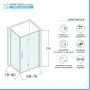 Box doccia angolare a soffietto 80x70 in vetro temperato trasparente con profili nero opaco Neos