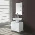 Mobile sotto lavabo bagno 70 cm bianco lucido con 2 ante e piedini cromati