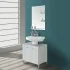 Mobile sotto lavabo bagno 70 cm grigio con 2 ante e piedini cromati