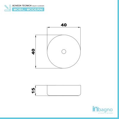 Lavabo Ciotola d'Appoggio 40 cm in Ceramica