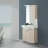 Mobile Bagno in legno Larice L. 82.5 cm con due ante, due cassetti e specchiera con pensile e luci