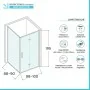 Scheda tecnica Box doccia angolare a soffietto 90x100 in vetro temperato trasparente con profili cromo Neos