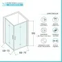 Scheda tecnica Box doccia angolare 70x70 in vetro temperato trasparente doppio soffietto con profili cromo Neos