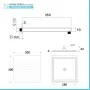 Set doccia soffione quadrato 30x30cm in acciaio inox braccio 35cm e doccino completo nero opaco