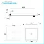 Set doccia soffione quadrato 30x30cm in acciaio inox braccio 40cm e doccino completo nero opaco