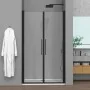 Porta doccia con apertura Saloon per nicchia 70cm Nero