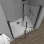 Porta doccia con apertura Saloon per nicchia 90cm Nero