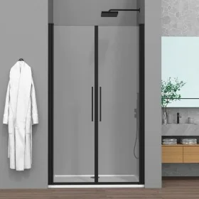 Porta doccia con apertura Saloon per nicchia 100cm Nero