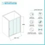Porta doccia nicchia 170 cm scorrevole 3 ante opache H 200 cm Ted