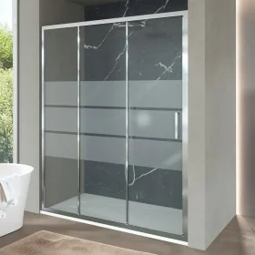 Porta doccia nicchia 170 cm scorrevole 3 ante serigrafate H 200 cm Ted