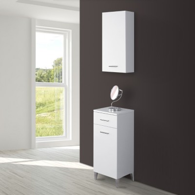 Base Mobile Bagno 35x84x34 Bianco 1 Anta 1 Cassetto Stella