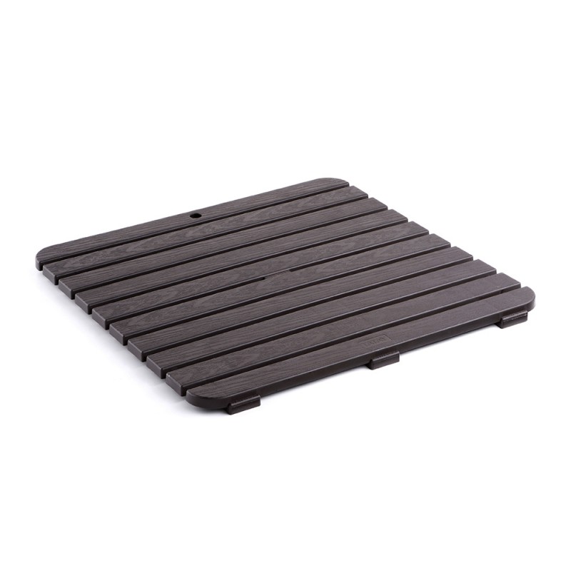 Pedana antiscivolo per doccia 55x55 cm in polipropilene con finitura marrone Pedana antiscivolo per doccia 55x55 cm in polipropilene con finitura marrone