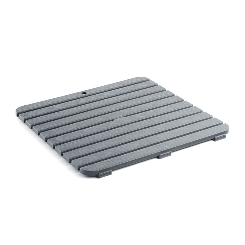 Pedana antiscivolo per doccia 55x55 cm in polipropilene con finitura grigia Pedana antiscivolo per doccia 55x55 cm in polipropilene con finitura grigia