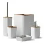 Set accessori bagno bianco Show in plastica e bambu design moderno