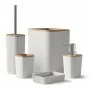 Set accessori bagno crema Show 5 pezzi con dettagli in bambu