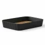 Set accessori bagno nero Show 5 pezzi con inserti in bambu