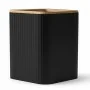 Set accessori bagno nero Show 5 pezzi con inserti in bambu