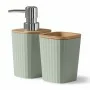 Set accessori bagno verde Show 5 pezzi con dettagli in bambu
