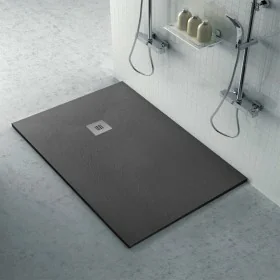 Piatto doccia ardesia 80x110 Karen in resina effetto pietra antracite