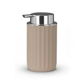 Dispenser sapone tortora Gummy in gomma termoplastica con dosatore cromato