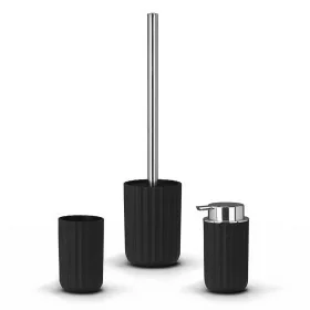 Set accessori bagno 3 pezzi nero Gummy