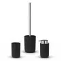 Set accessori bagno 3 pezzi nero Gummy