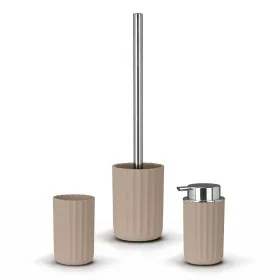 Set accessori bagno 3 pezzi tortora Gummy