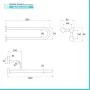 Scheda tecnica Barra di sostegno bianca con rinforzo 85 cm sinistro