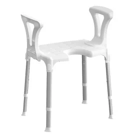 Sedia da doccia con apertura e braccioli bianco