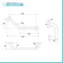 Maniglione di sostegno cromato a 45 gradi per doccia e vasca