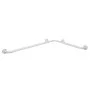 Maniglione angolare bagno 65x100 in acciaio bianco con fissaggi a muro