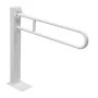 Barra di sostegno ribaltabile a colonna per disabili 65 cm in acciaio bianco con porta rotolo 