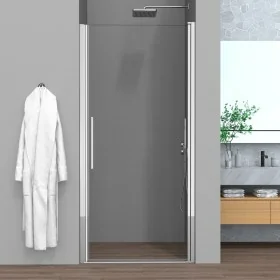 Porta doccia nicchia 85cm in vetro temperato trasparente battente con profilo cromo Neos
