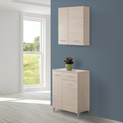 mobiletto lavanderia multiuso 60 cm beige