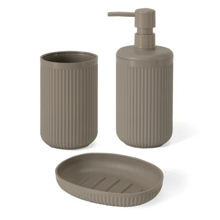 Set di accessori da bagno da 6 pezzi, con bicchiere, porta spazzolini, cestino, portasapone, dispenser di sapone, colore arancione