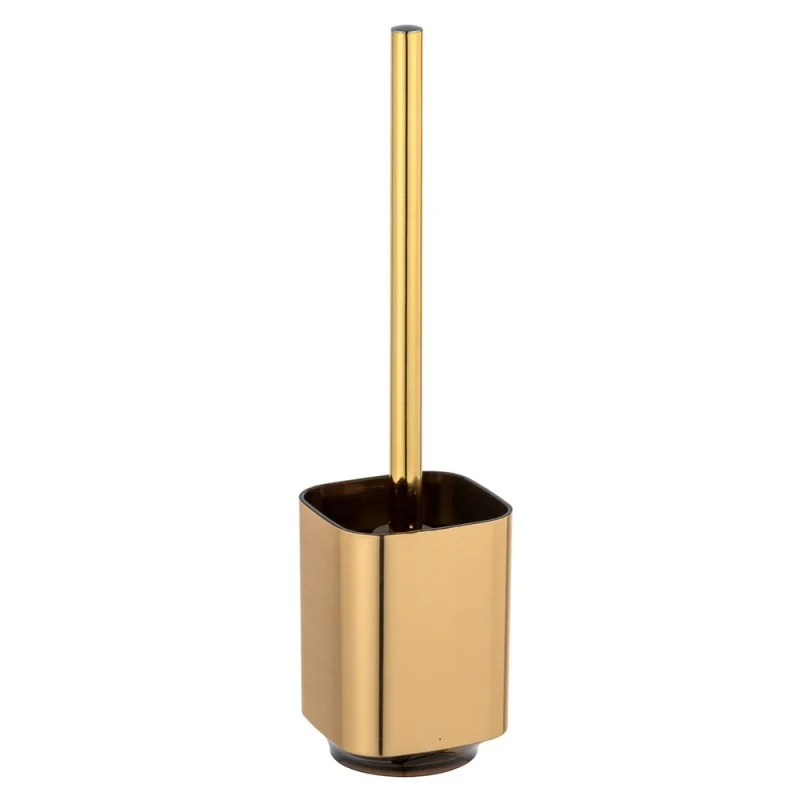 TNOMS Kit Bagno 6 Pezzi Oro Chiaro Spazzolato - Portasciugamani Doppio E Singolo, Anello, Portarotolo Con Mensola