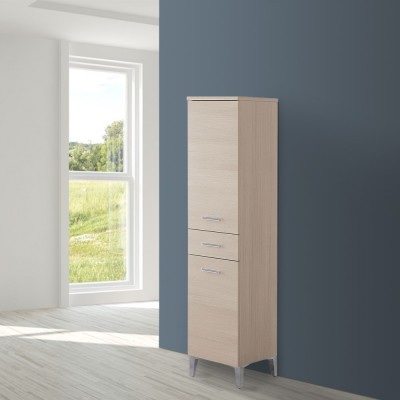 Colonna Mobile 35x148 Portasciugamani Larice 2 Ante 1 Cassetto Stella