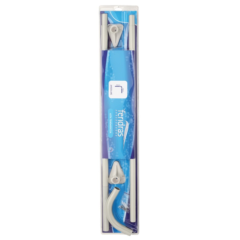 Asta Tenda Doccia Angolare bianca 90 x 90 Asta Tenda Doccia Riducibile Angolare Da 90 X 90 Cm Bianca
