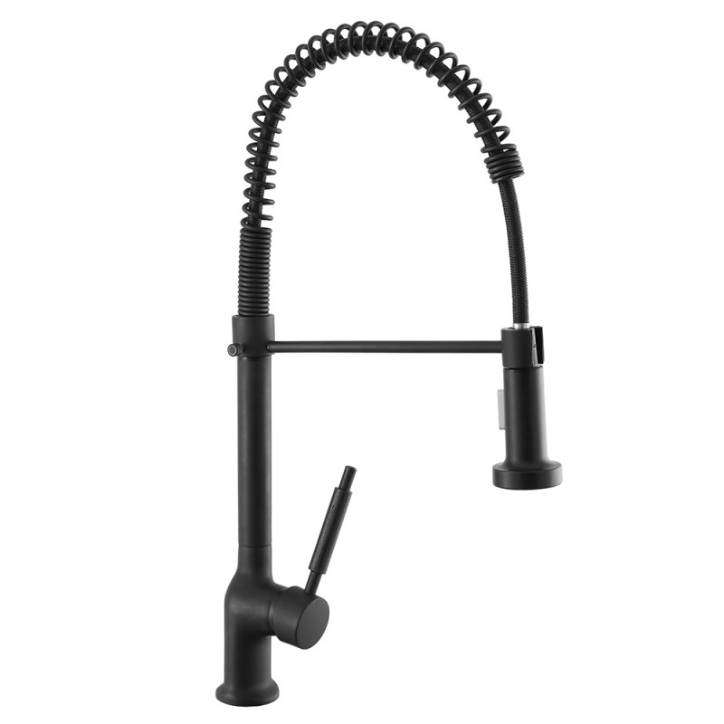Miscelatore Cucina Cromo con Canna Alta a Molla Miscelatore Cucina nero opaco canna alta molla orientabile 2 funzioni