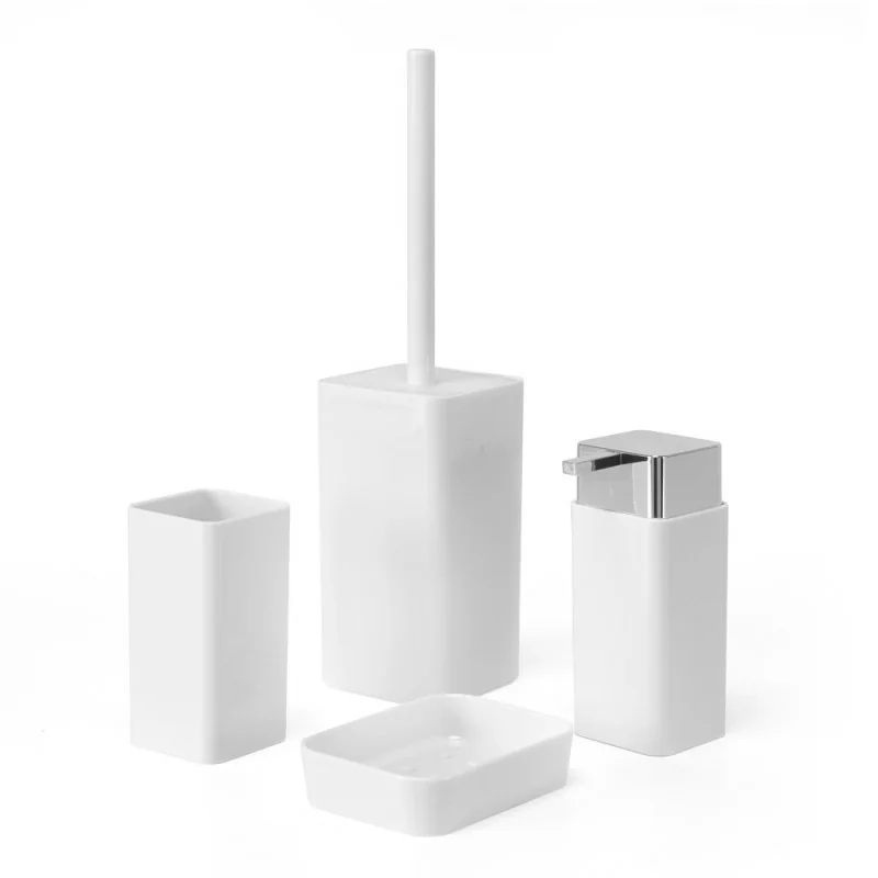 Wenko Portaspazzolino A Forma Di X – Bianco – In Poliresina – 8,6x12,5x8,6 Cm – Bicchiere Rimovibile Facile Da Pulire